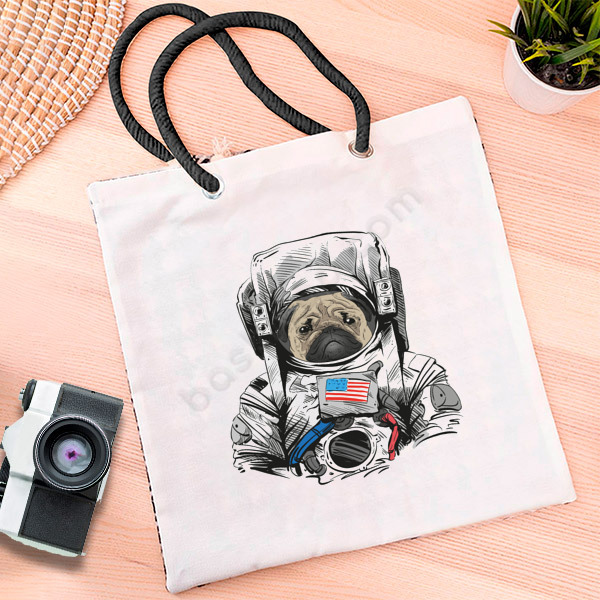 Üzgün Astronot Baskılı Bez Çanta online tasarla