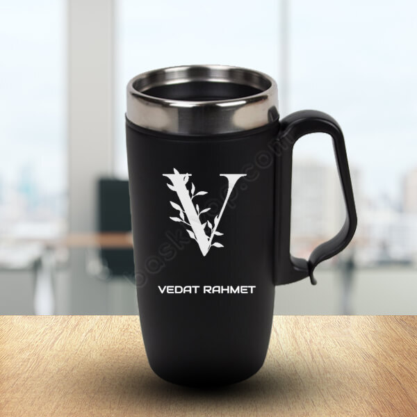 V Harf Baskılı Termos Bardak online tasarla