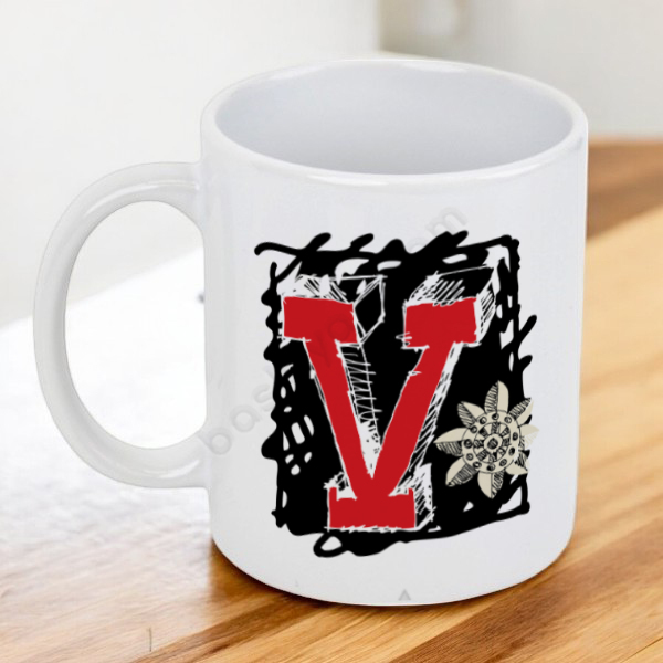 V Harfli Kupa Bardak online tasarla