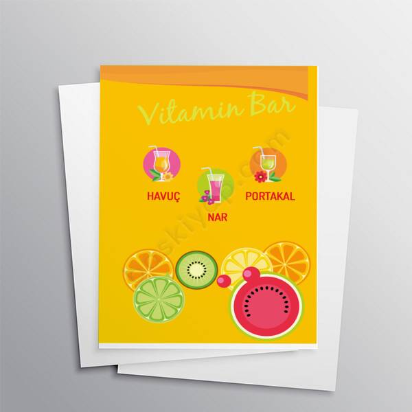 Vitamin Bar Temalı A4 Broşür online tasarla