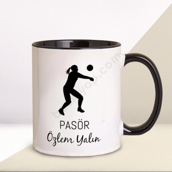 Voleybol Tasarım 3 Siyah Kupa online tasarla