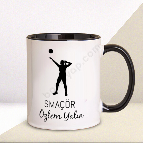 Voleybol Tasarım 6 Siyah Kupa online tasarla