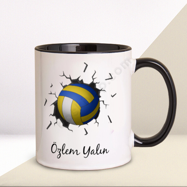 Voleybol Tasarım Siyah Kupa online tasarla