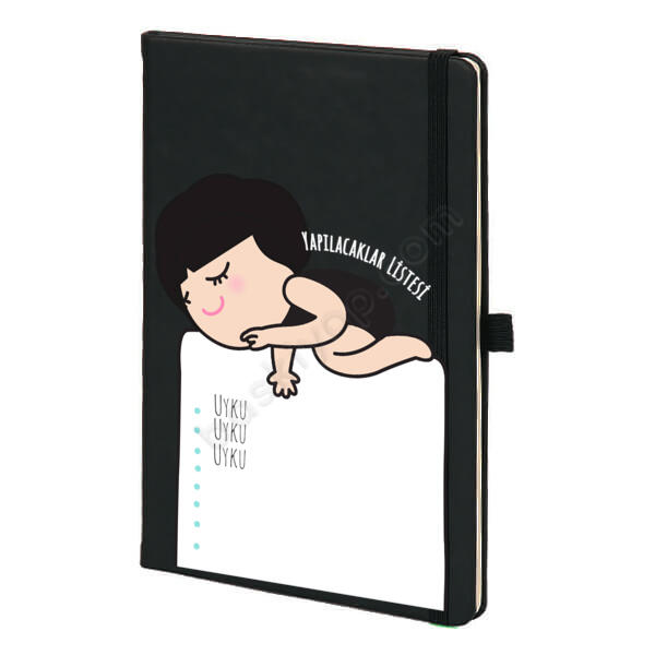Yapılacaklar Tasarımlı Tarihsiz Siyah Ajanda – Tarihsiz Siyah Ajanda / Defter tasarımı