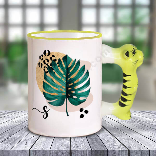 Yaprak Desenli Kaplan Kulplu Kupa online tasarla