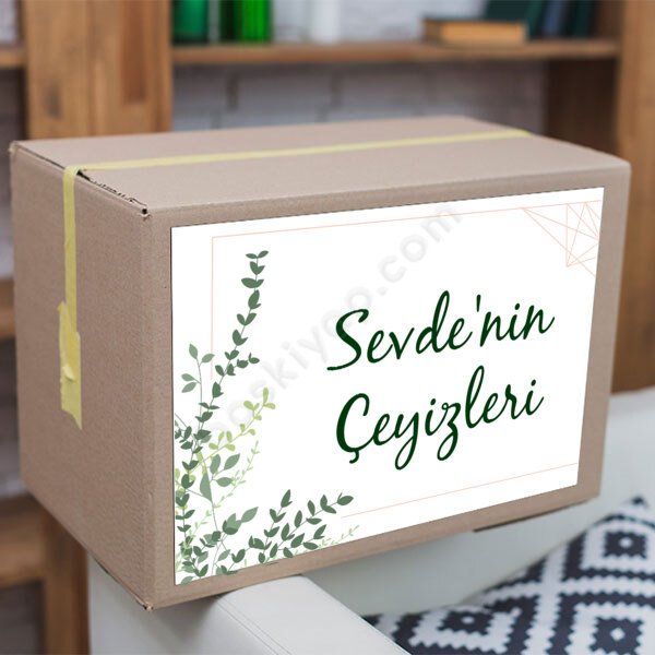 Yapraklı Çeyiz Etiketi online tasarla