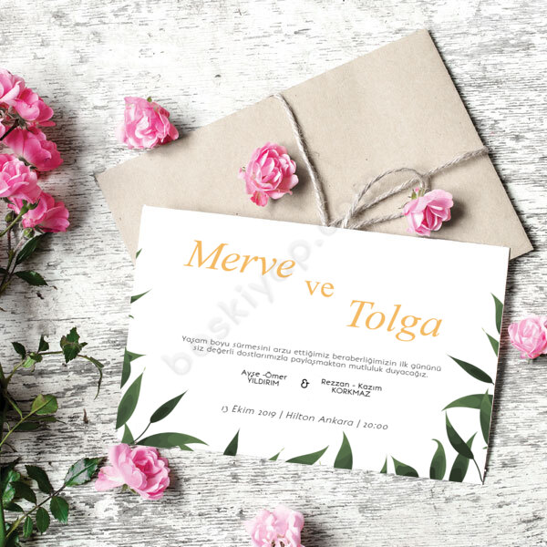 Yapraklı Davetiye online tasarla