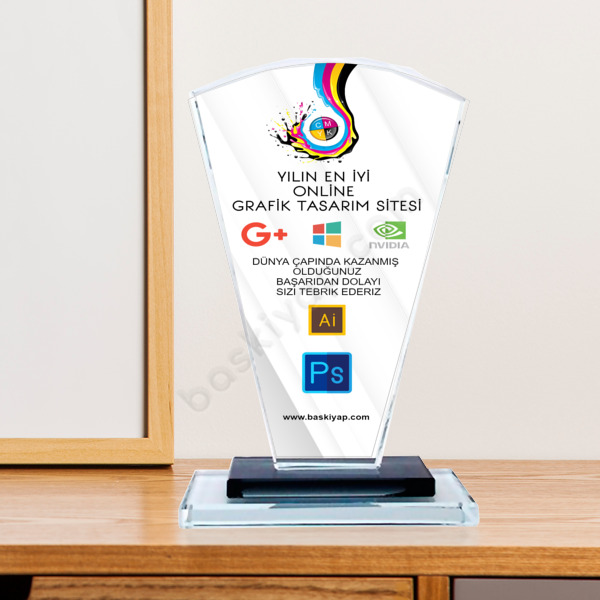 Yarışmalara Özel Kristal Plaket online tasarla