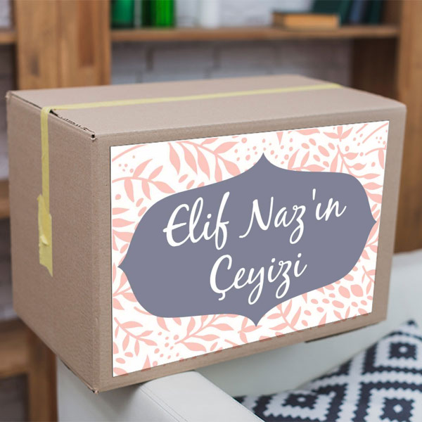 Yavruağzı Çiçekli Etiket online tasarla