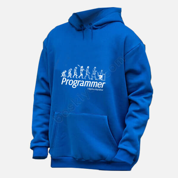 Yazılım Ve Program Tasarım Baskılı Mavi Sweatshirt online tasarla