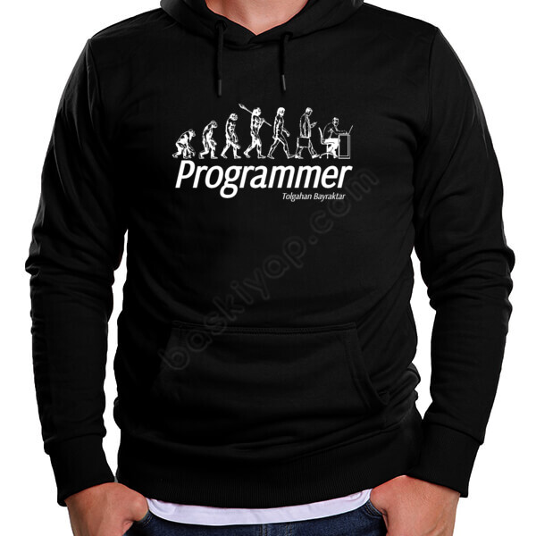 Yazılım Ve Program Tasarım Baskılı Siyah Sweatshirt online tasarla