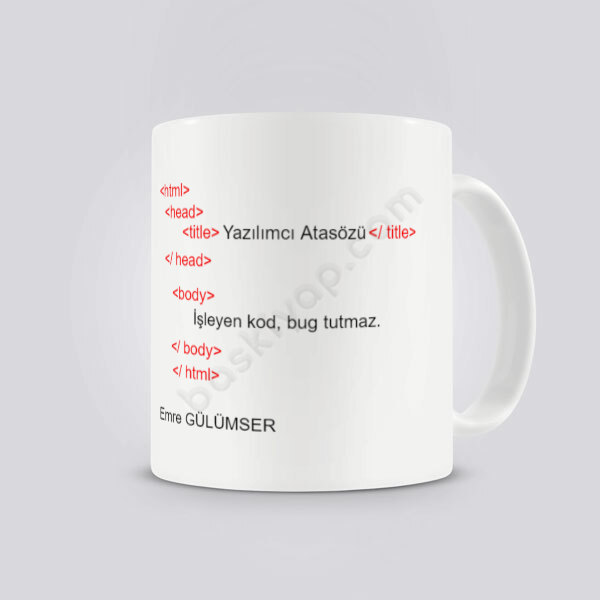 Yazılımcı Tasarım Kupa Bardak online tasarla