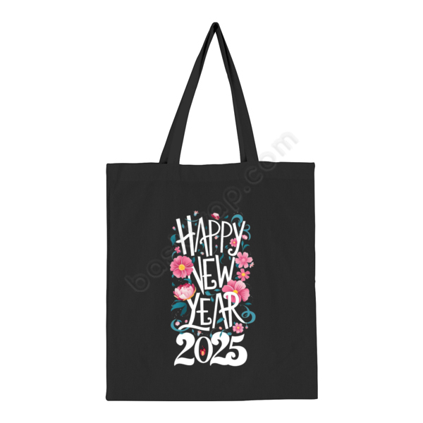 Yeni Yıl 2025 Baskılı Siyah Bez Çanta online tasarla