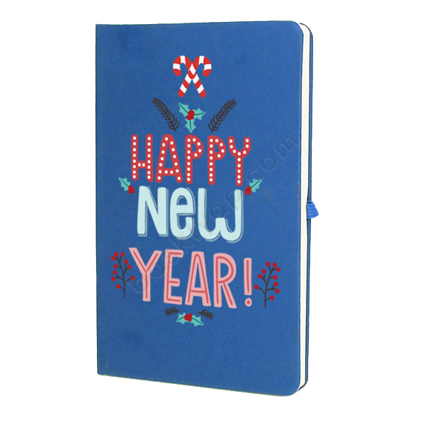Yeni Yıl Temalı Mavi Ajanda – Tarihsiz Çizgili Mavi Ajanda/Defter 13X21Cm tasarımı
