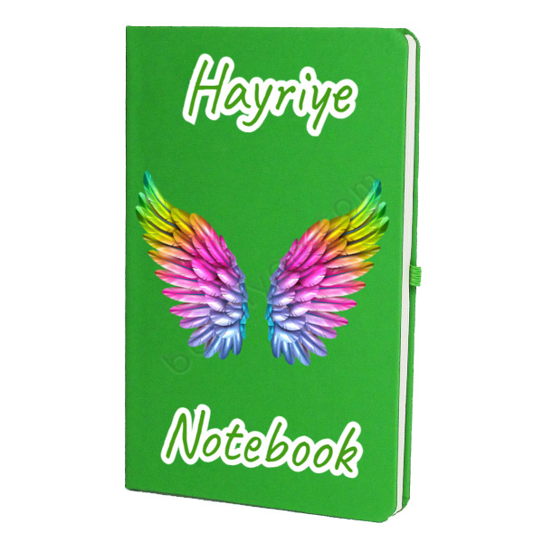 Melek Kanat Tasarımlı İsimli Yeşil Ajanda online tasarla