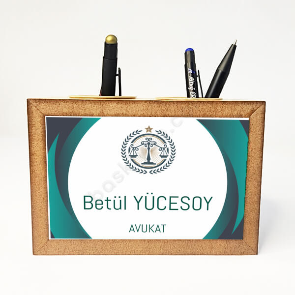 Yeşil Firma Tasarımlı Masaüstü Kalemlik online tasarla