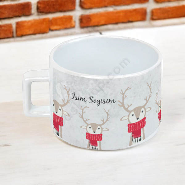 Yılbaşı Geyik Temalı Fincan online tasarla
