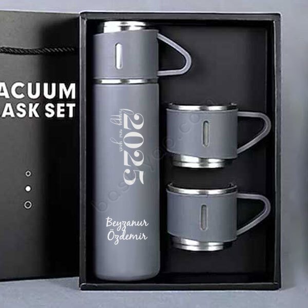 Yılbaşı İçin Paslanmaz Çelik Termos Seti online tasarla