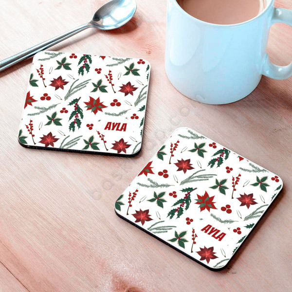 Yılbaşı Konsept 2 Bardak Altlığı online tasarla