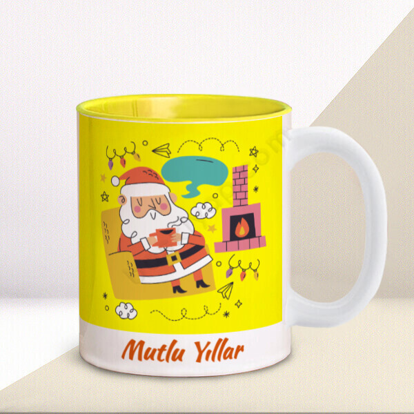 Yılbaşı Konsept 2 İçi Sarı Kupa online tasarla