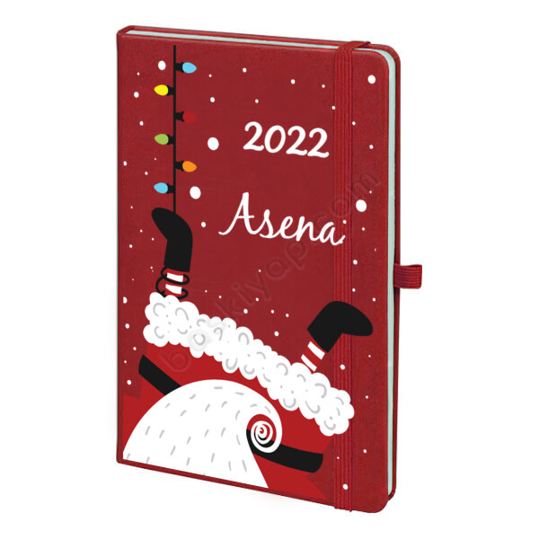 Yılbaşı Konseptli 2 Kırmızı Ajanda – Tarihsiz Kırmızı Ajanda / Defter 13X21Cm tasarımı