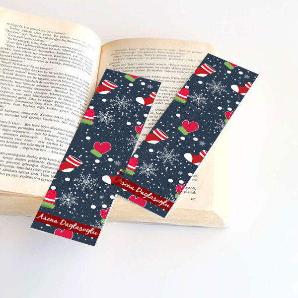 Yılbaşı Konseptli 2 Kitap Ayracı online tasarla