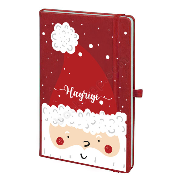 Yılbaşı Konseptli 3 Kırmızı Ajanda – Tarihsiz Kırmızı Ajanda / Defter 13X21Cm tasarımı