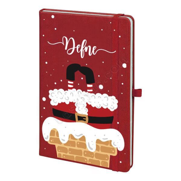 Yılbaşı Konseptli 4 Kırmızı Ajanda – Tarihsiz Kırmızı Ajanda / Defter 13X21Cm tasarımı