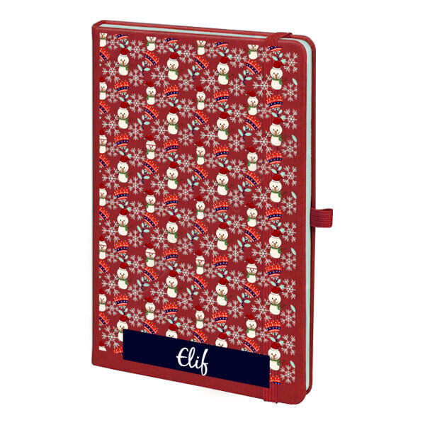 Yılbaşı Konseptli Kırmızı Ajanda – Tarihsiz Kırmızı Ajanda / Defter 13X21Cm tasarımı