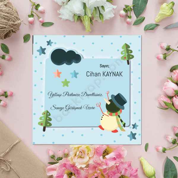 Yılbaşı Parti Davetiyesi 15X15 online tasarla