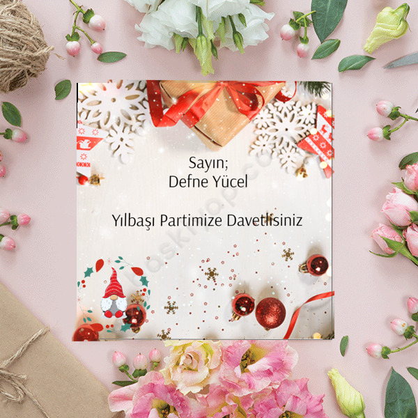 Yılbaşı Partisine Özel Davetiye 3 online tasarla