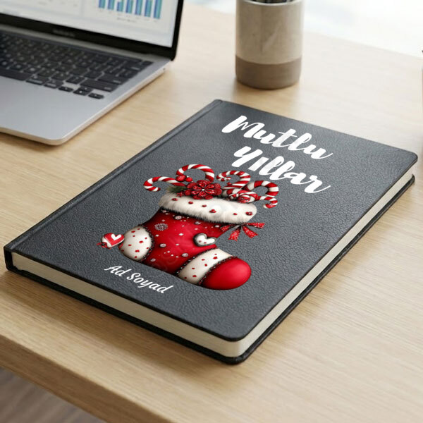 Yılbaşı Tasarımlı 2026 Tarihli Ajanda Siyah online tasarla