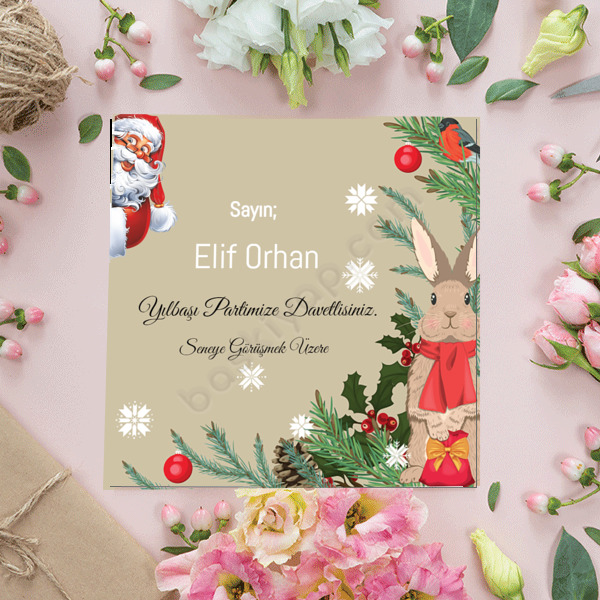 Yılbaşına Özel 15X15 Davetiye online tasarla