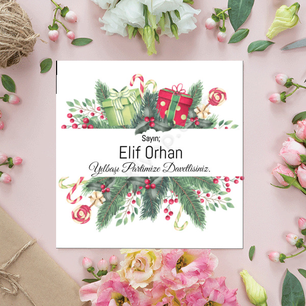 Yılbaşına Özel 15X15 Davetiye 2 online tasarla