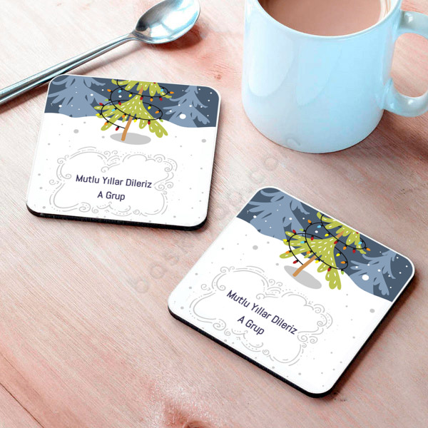 Yılbaşına Özel 6 Bardak Altlığı online tasarla