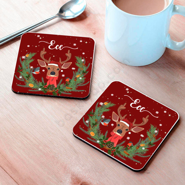 Yılbaşına Özel Bardak Altlığı online tasarla