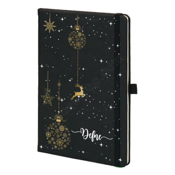 Yılbaşına Özel Baskılı Ajanda 6 – Tarihsiz Siyah Ajanda / Defter tasarımı
