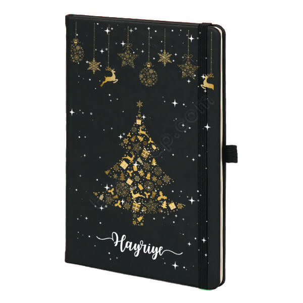 Yılbaşına Özel Baskılı Ajanda 7 – Tarihsiz Siyah Ajanda / Defter tasarımı