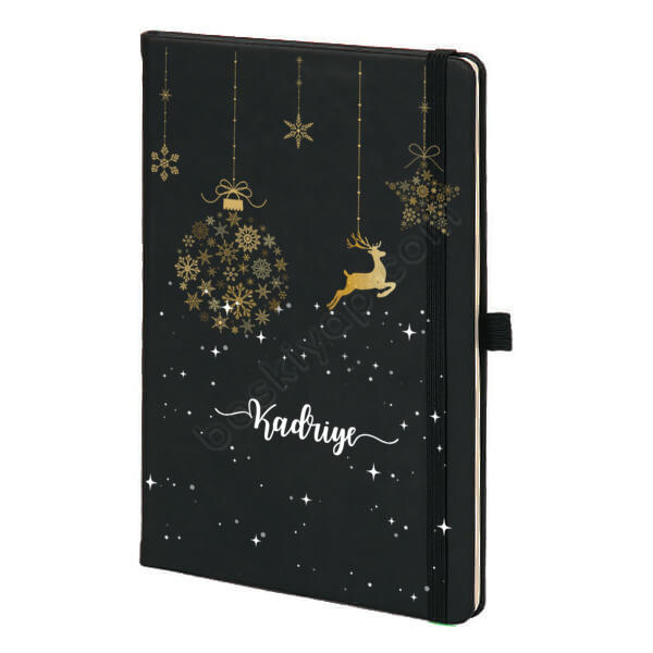 Yılbaşına Özel Baskılı Ajanda 8 – Tarihsiz Siyah Ajanda / Defter tasarımı