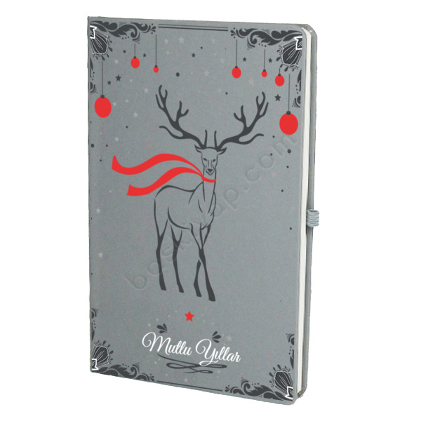 Yılbaşına Özel Gri Ajanda – Tarihsiz Çizgili Gri Ajanda/Defter 13X21Cm tasarımı