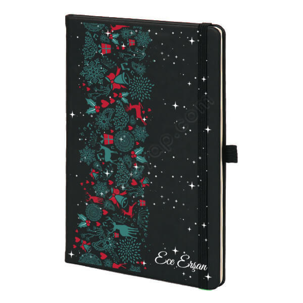 Yılbaşına Özel Siyah Ajanda 2 – Tarihsiz Siyah Ajanda / Defter tasarımı