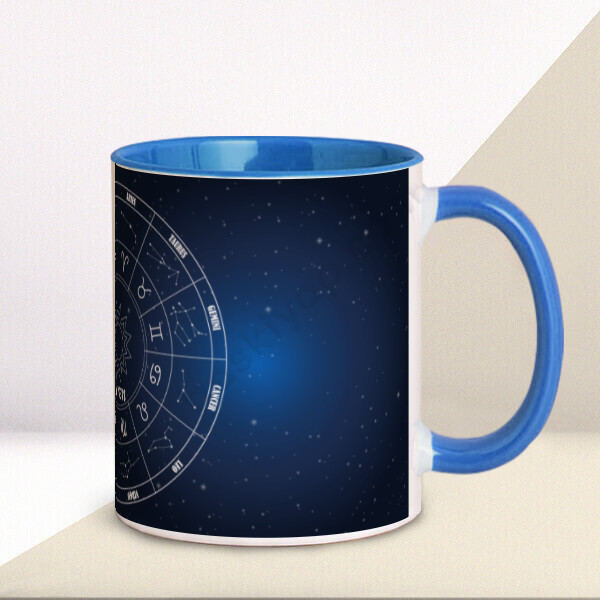 Yıldız Haritalı Mavi Kupa Bardak online tasarla