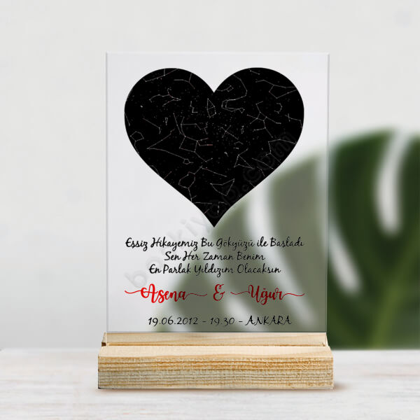 Yıldız Haritası Pleksi Masaüstü Stand online tasarla