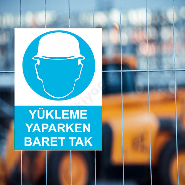 Yükleme Yaparken Baret Tak Etiketi online tasarla
