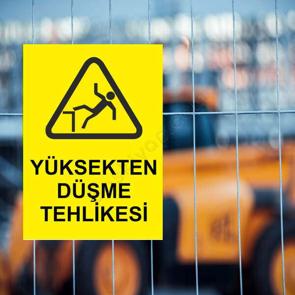 Yüksekten Düşme Tehlikesi Etiketi online tasarla