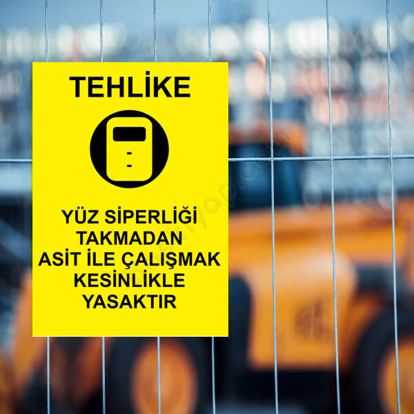 Yüz Siperliği Takmadan Çalışmak Yasaktır Etiketi online tasarla