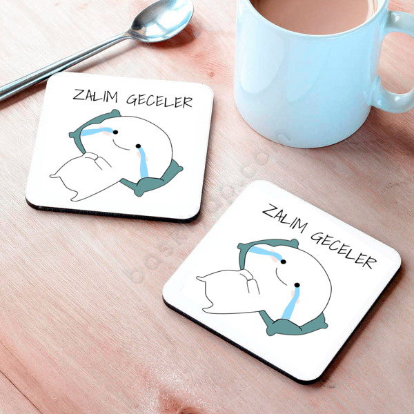 Zalım Geceler Tasarım Bardak Altlığı online tasarla