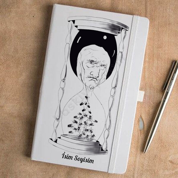 Zaman Geçiyor Tükeniyoruz Tasarımlı Ajanda online tasarla