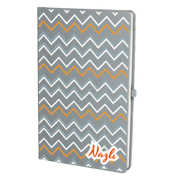 Zikzak Çizgili Gri Ajanda – Tarihsiz Çizgili Gri Ajanda/Defter 13X21Cm tasarımı